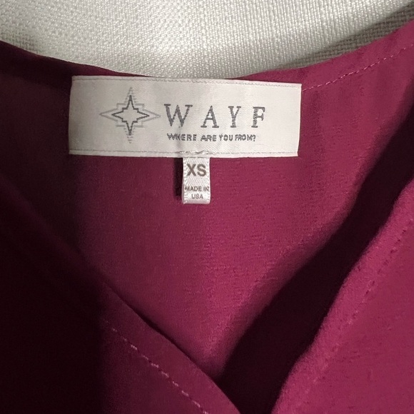 WAYF Raspberry Maroon Surplice Cami Blouse XS - Picture 3 of 9